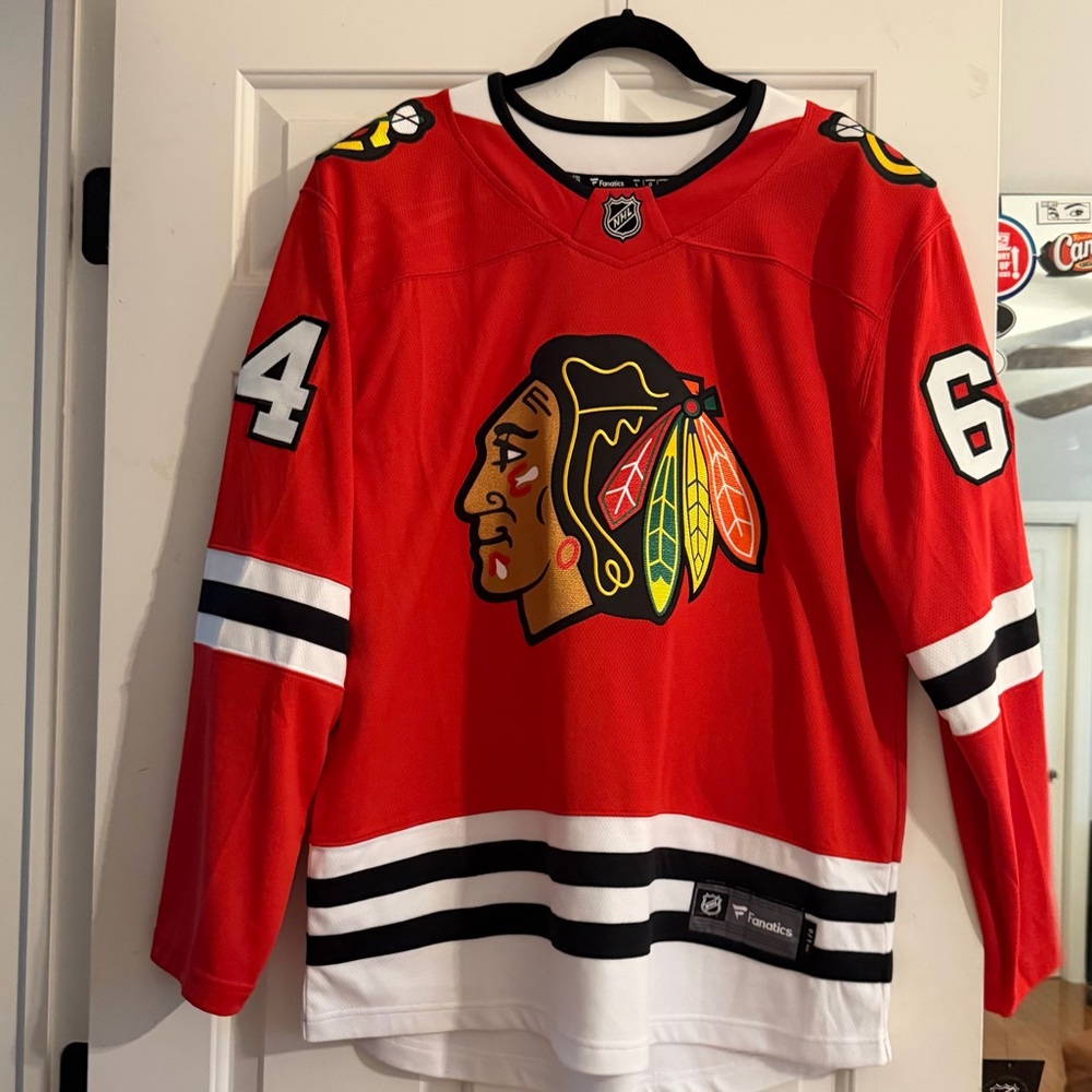 NWT Fanatics autographed blackhawks kampf jersey size large